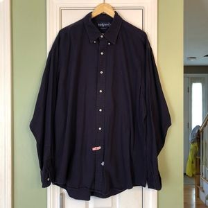Ralph Lauren XXL Navy Blue Button Down Dress Shirt